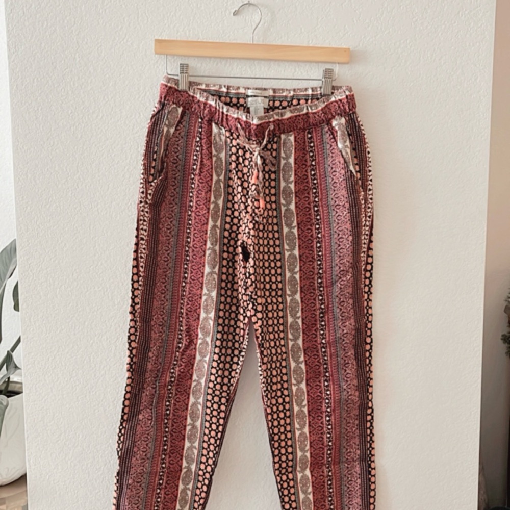 NWOT Rachel Zoe Striped Bohemian Pants with Drawstring